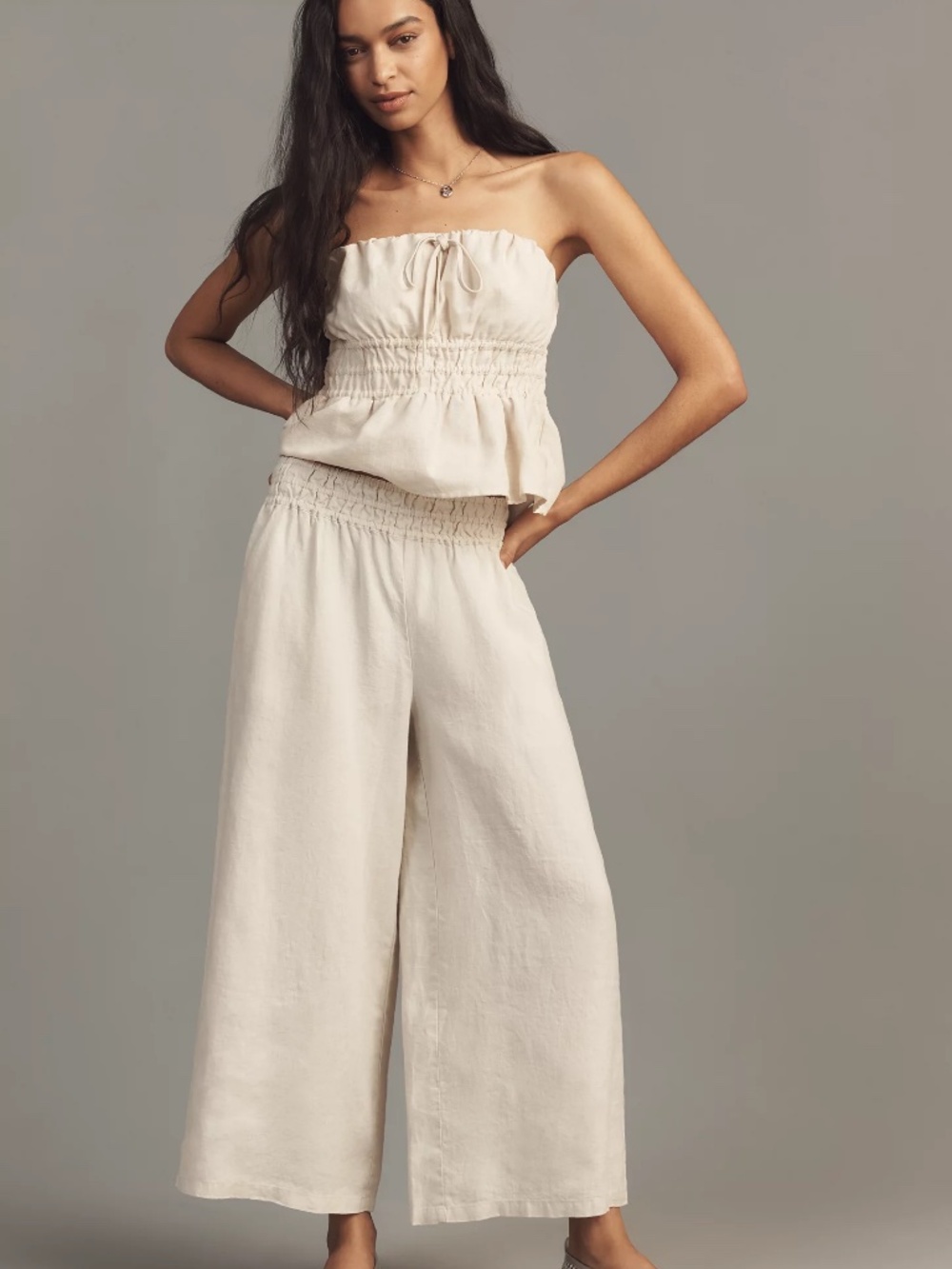 Anthropologie The Somerset Linen Pull-On Pants Size Small